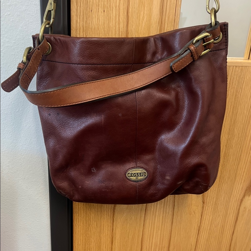 Fossil Women's Rich Brown Leather Shoulder Bag